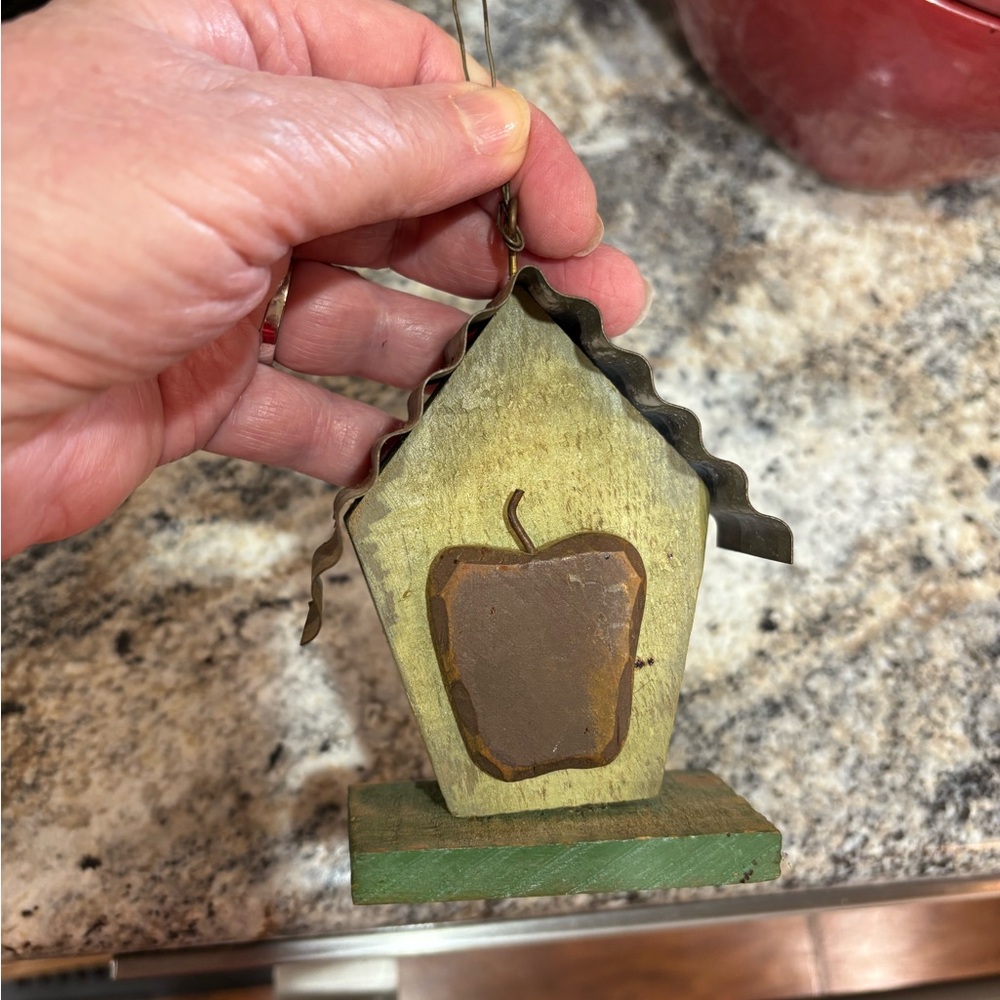 Rustic vintage 80's  Apple House Hanging Ornament Grandma Core